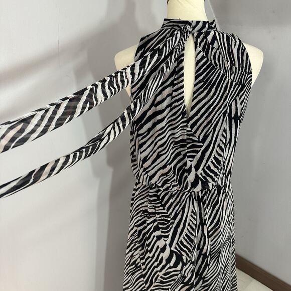 WHBM Resort Zebra Animal Print High Low Dress Size 8 Coastal Flowy Vacay Beach - Picture 10 of 16